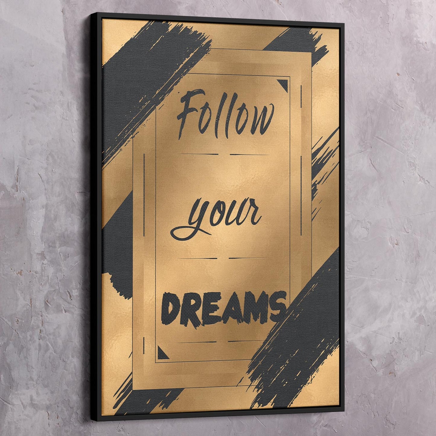 Follow Your Dreams Wall Art | Inspirational Wall Art Motivational Wall Art Quotes Office Art | Impaktiv Exclusive Canvas Art Portrait