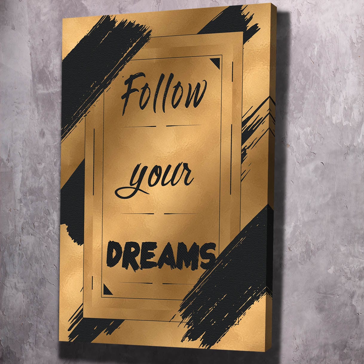 Follow Your Dreams Wall Art | Inspirational Wall Art Motivational Wall Art Quotes Office Art | Impaktiv Exclusive Canvas Art Portrait