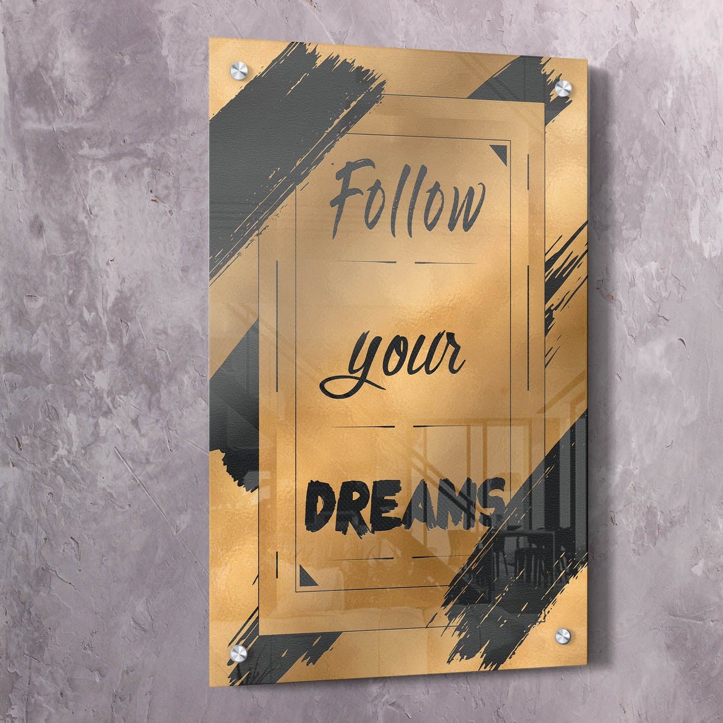 Follow Your Dreams Wall Art | Inspirational Wall Art Motivational Wall Art Quotes Office Art | Impaktiv Exclusive Canvas Art Portrait