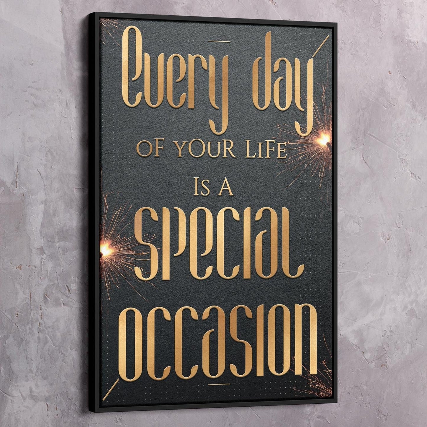 Golden - Life Special Occasion Wall Art | Inspirational Wall Art Motivational Wall Art Quotes Office Art | Impaktiv Exclusive Canvas Art Portrait