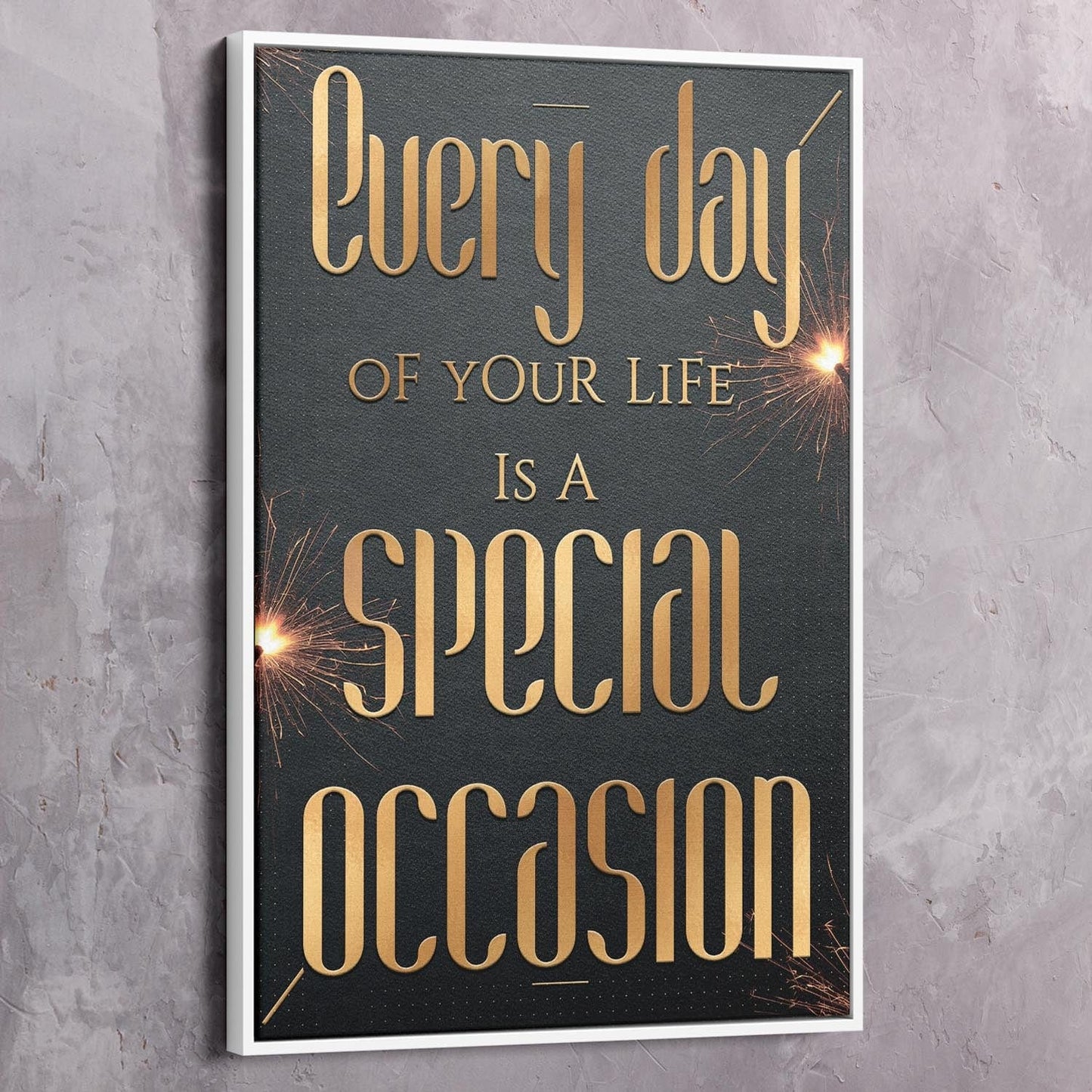 Golden - Life Special Occasion Wall Art | Inspirational Wall Art Motivational Wall Art Quotes Office Art | Impaktiv Exclusive Canvas Art Portrait