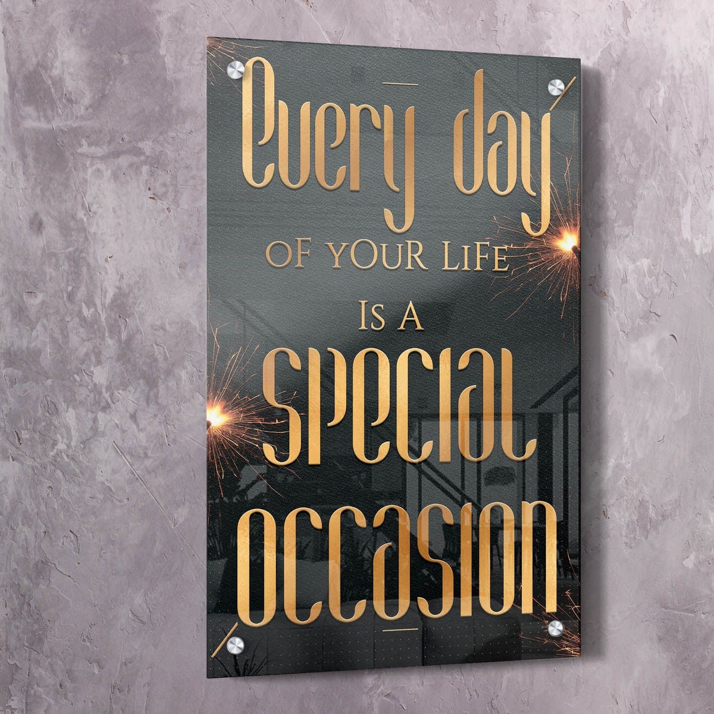 Golden - Life Special Occasion Wall Art | Inspirational Wall Art Motivational Wall Art Quotes Office Art | Impaktiv Exclusive Canvas Art Portrait