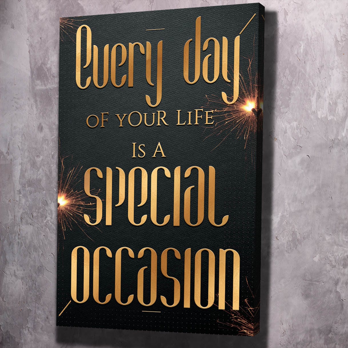 Golden - Life Special Occasion Wall Art | Inspirational Wall Art Motivational Wall Art Quotes Office Art | Impaktiv Exclusive Canvas Art Portrait