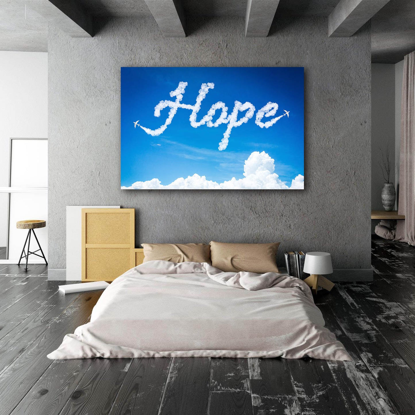 Hope Clouds Wall Art | Inspirational Wall Art Motivational Wall Art Quotes Office Art | Impaktiv Exclusive Canvas Art Landscape