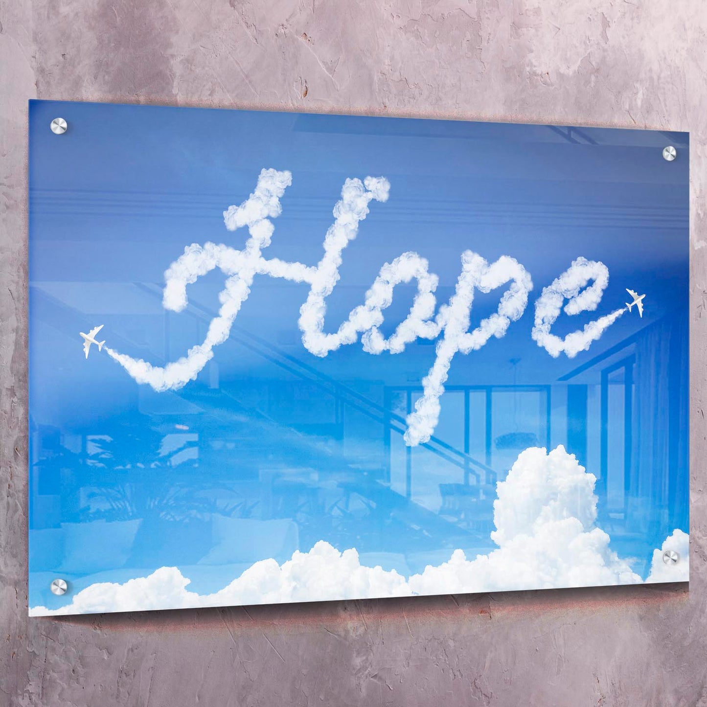 Hope Clouds Wall Art | Inspirational Wall Art Motivational Wall Art Quotes Office Art | Impaktiv Exclusive Canvas Art Landscape