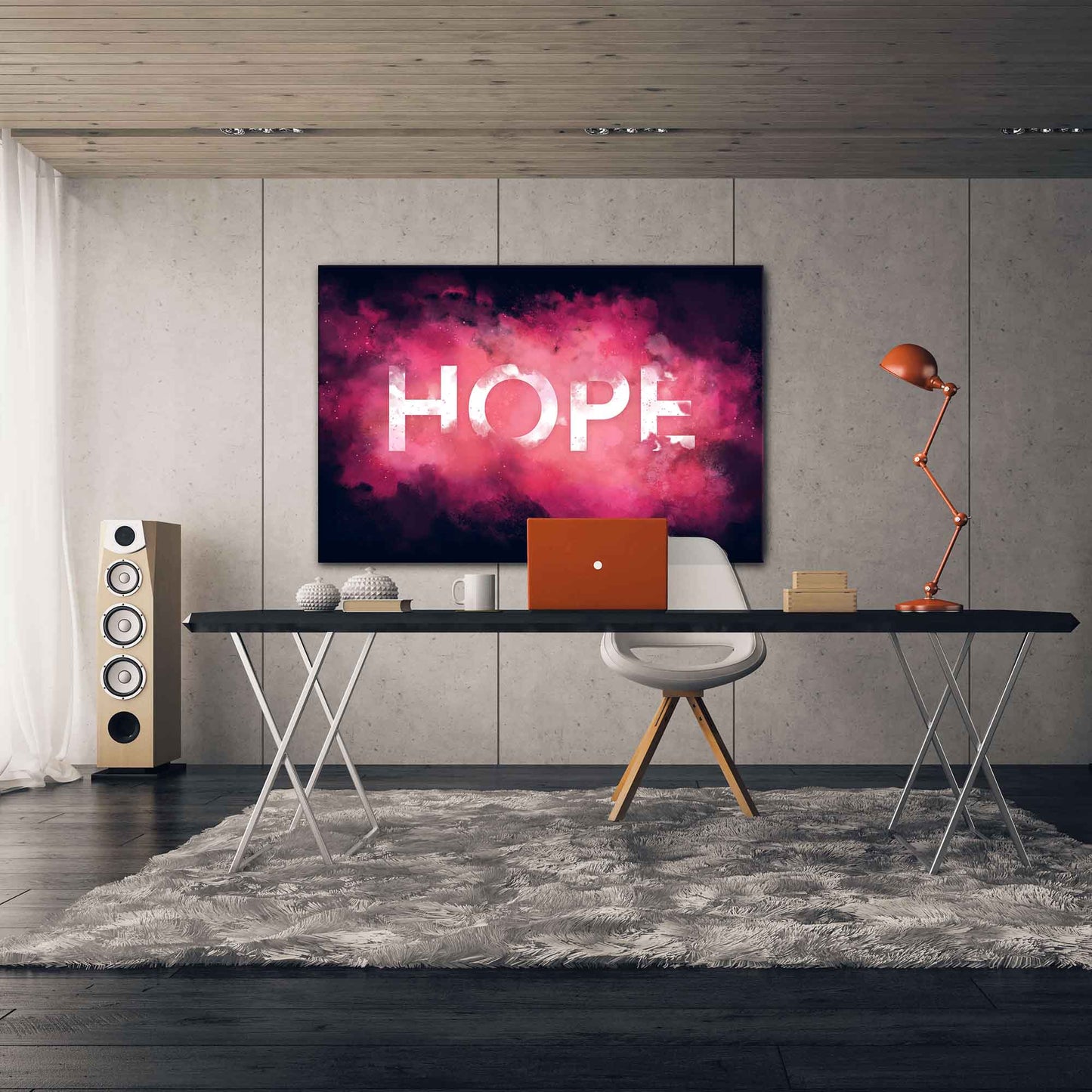 HOPE Smoke Wall Art | Inspirational Wall Art Motivational Wall Art Quotes Office Art | Impaktiv Exclusive Canvas Art Landscape
