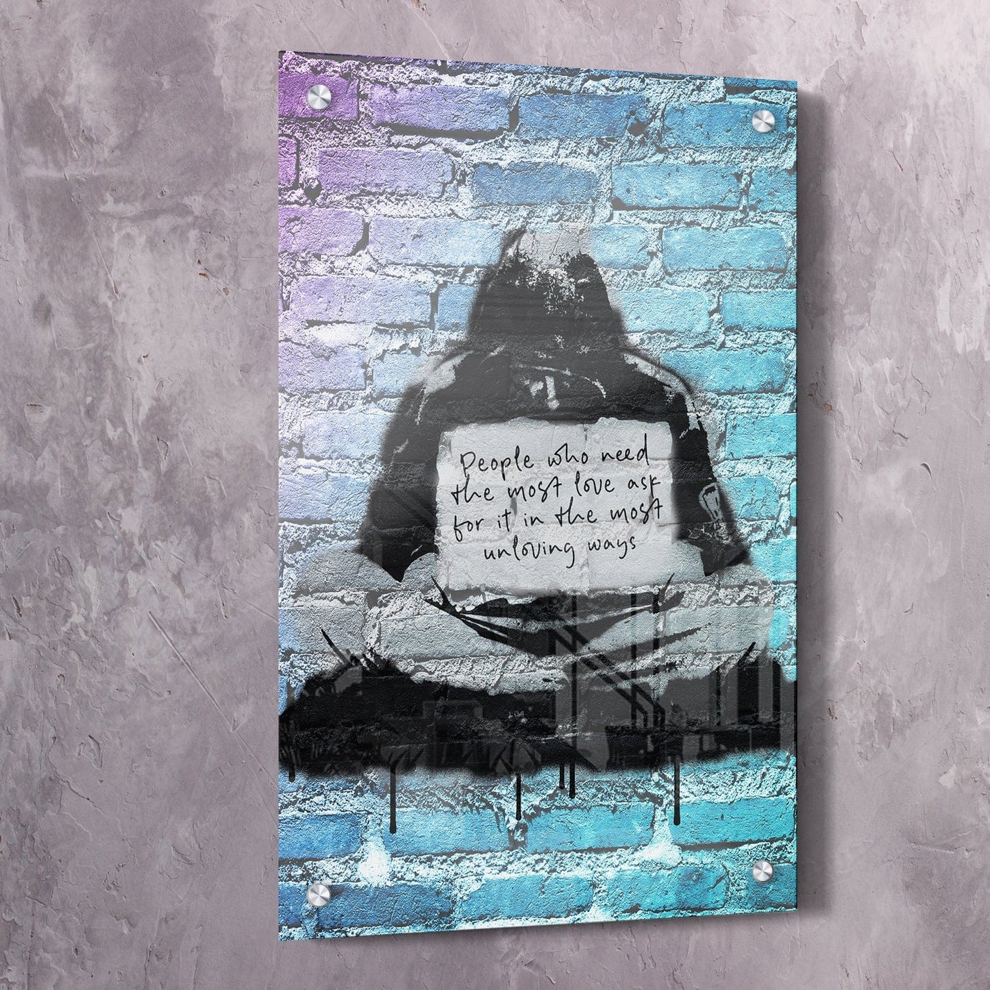 Hurt People Hurt People Wall Art | Inspirational Wall Art Motivational Wall Art Quotes Office Art | Impaktiv Exclusive Canvas Art Portrait