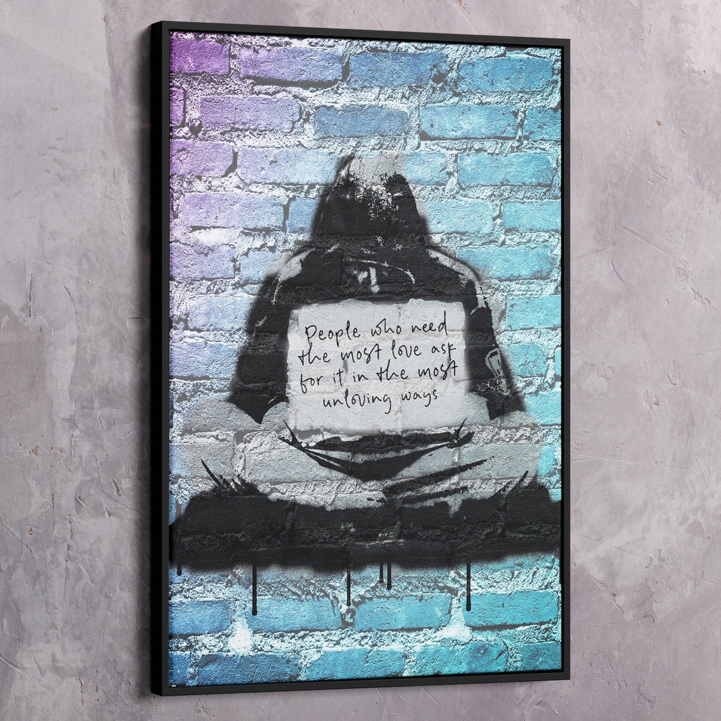Hurt People Hurt People Wall Art | Inspirational Wall Art Motivational Wall Art Quotes Office Art | Impaktiv Exclusive Canvas Art Portrait