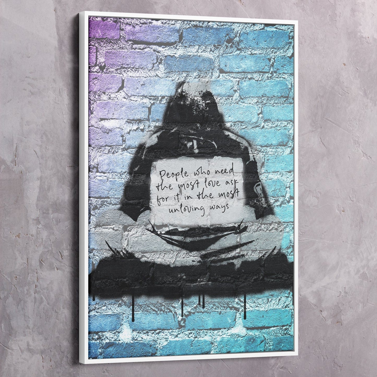 Hurt People Hurt People Wall Art | Inspirational Wall Art Motivational Wall Art Quotes Office Art | Impaktiv Exclusive Canvas Art Portrait
