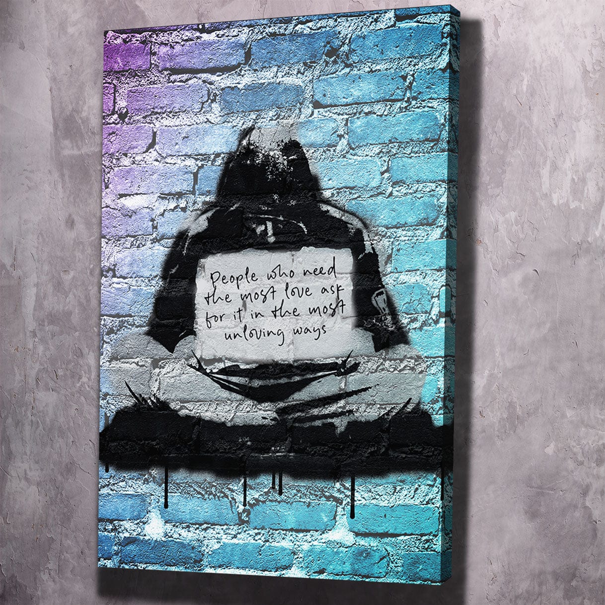 Hurt People Hurt People Wall Art | Inspirational Wall Art Motivational Wall Art Quotes Office Art | Impaktiv Exclusive Canvas Art Portrait