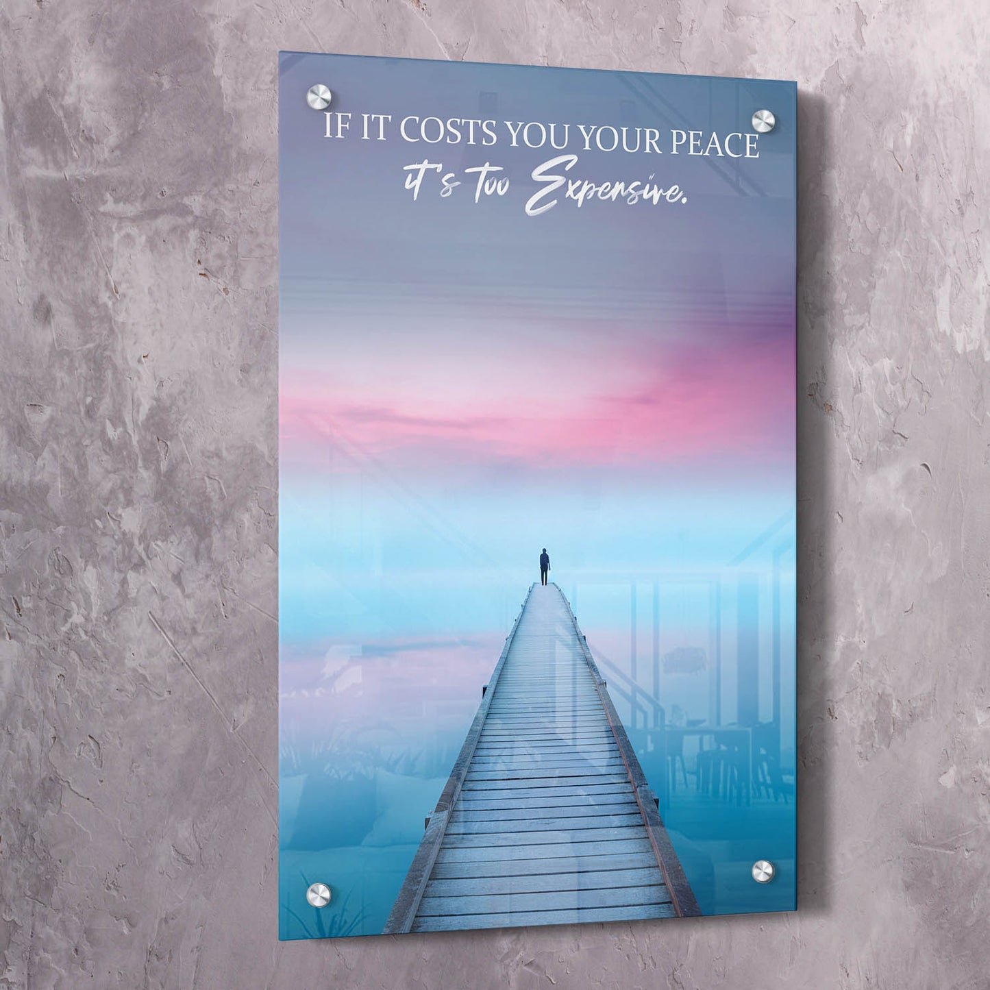 If it costs you your peace it's too expensive Wall Art | Inspirational Wall Art Motivational Wall Art Quotes Office Art | Impaktiv Exclusive Canvas Art Portrait