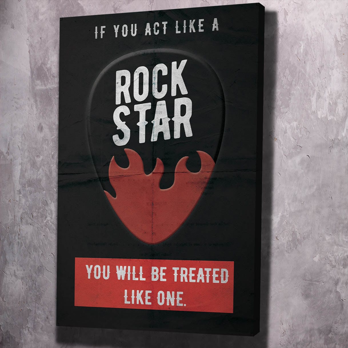 If You Act Like A Rock Star Quote Wall Art | Inspirational Wall Art Motivational Wall Art Quotes Office Art | Impaktiv Exclusive Canvas Art Portrait