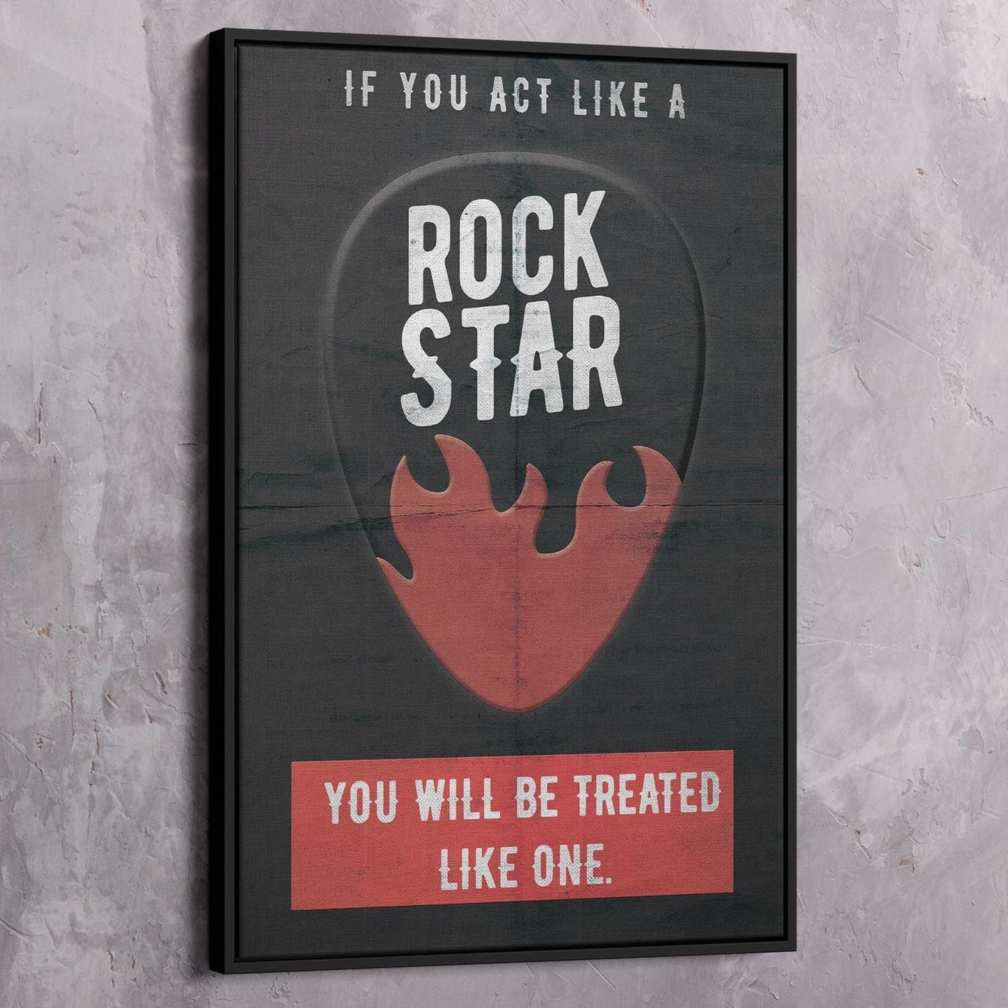 If You Act Like A Rock Star Quote Wall Art | Inspirational Wall Art Motivational Wall Art Quotes Office Art | Impaktiv Exclusive Canvas Art Portrait
