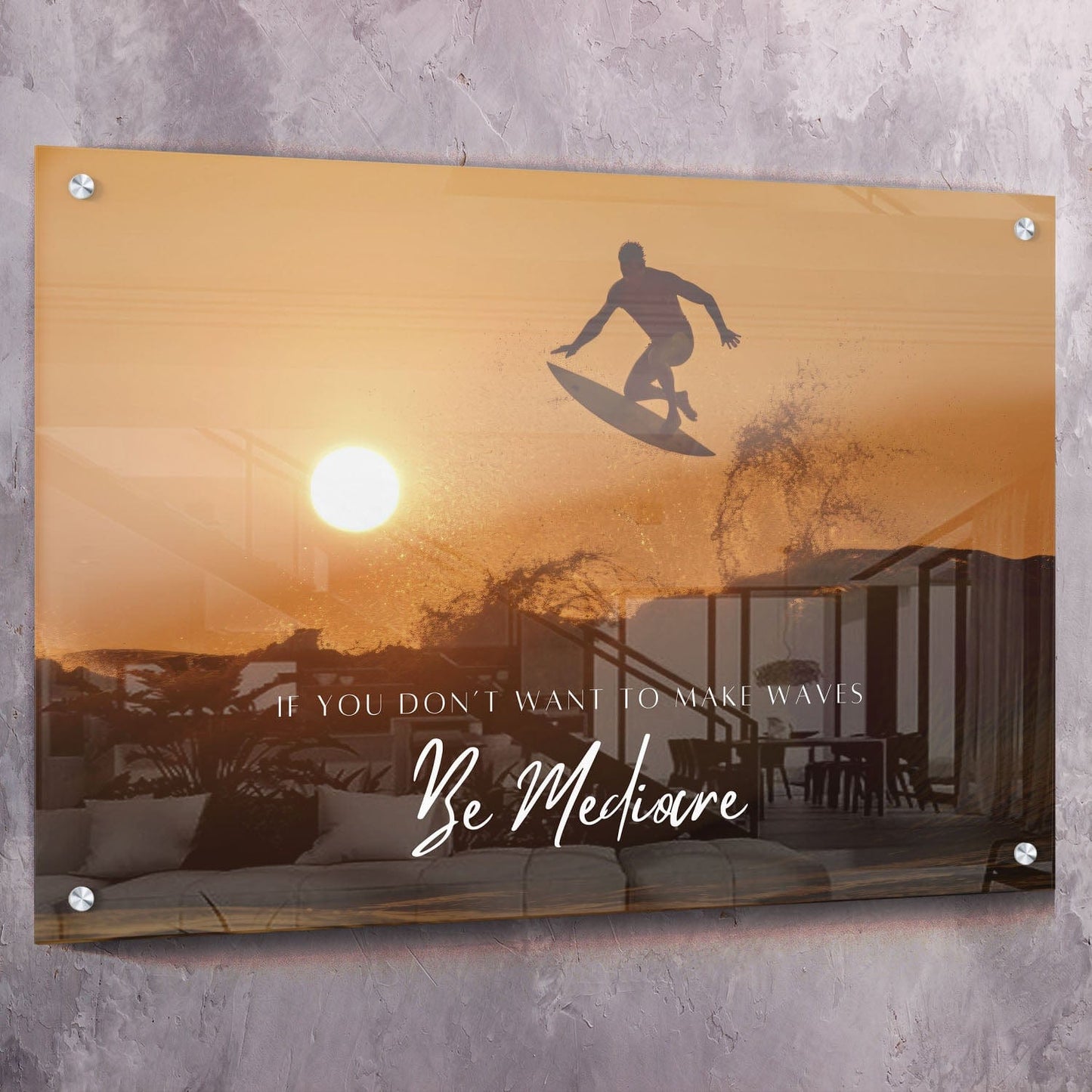 If You Don���t Want to Make Waves Be Mediocre - TD Jakes Quote Wall Art | Inspirational Wall Art Motivational Wall Art Quotes Office Art | Impaktiv Exclusive Canvas Art Landscape