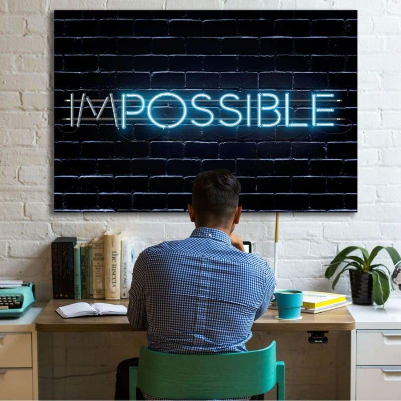 Impossible 2 Wall Art | Inspirational Wall Art Motivational Wall Art Quotes Office Art | Impaktiv Exclusive Canvas Art Landscape