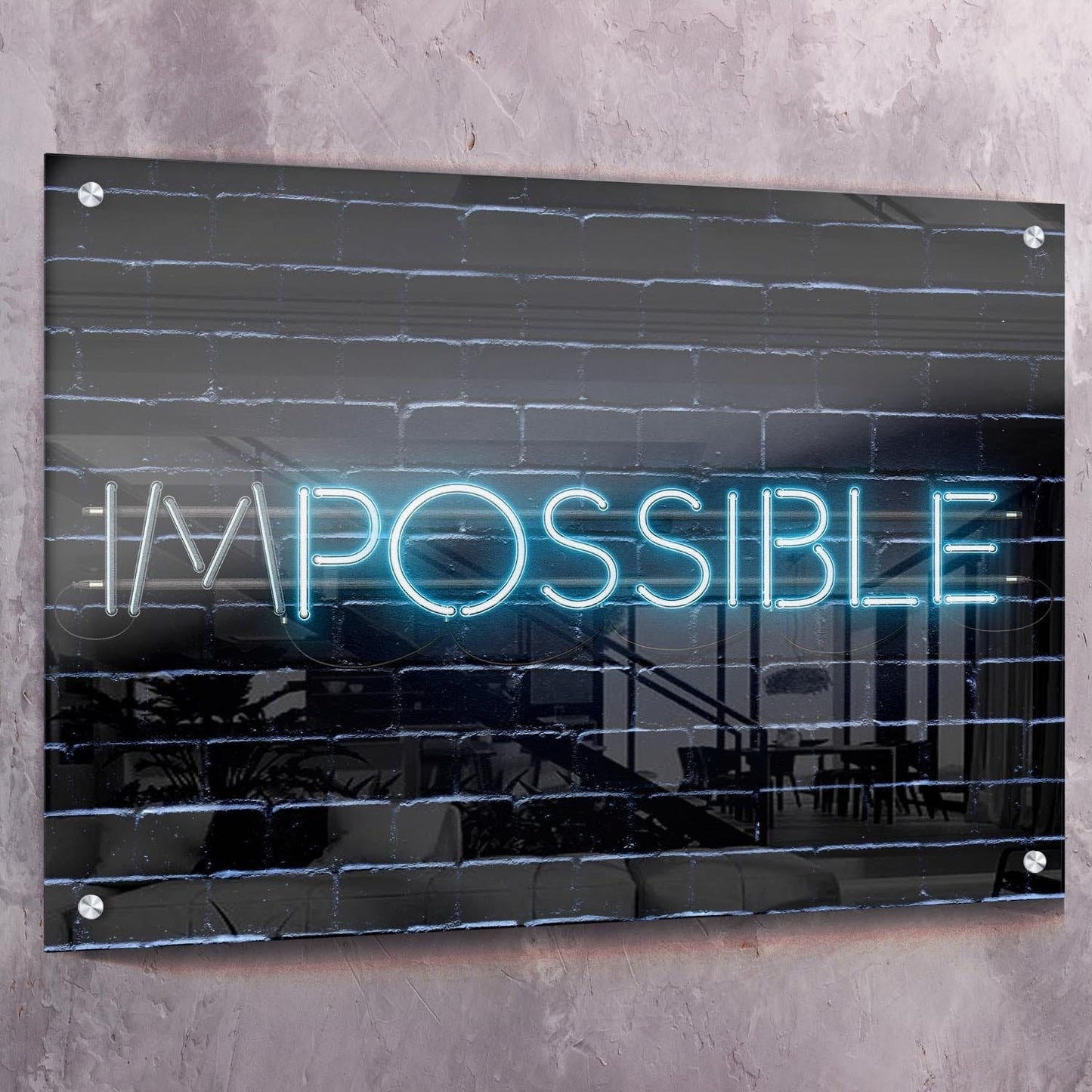 Impossible 2 Wall Art | Inspirational Wall Art Motivational Wall Art Quotes Office Art | Impaktiv Exclusive Canvas Art Landscape