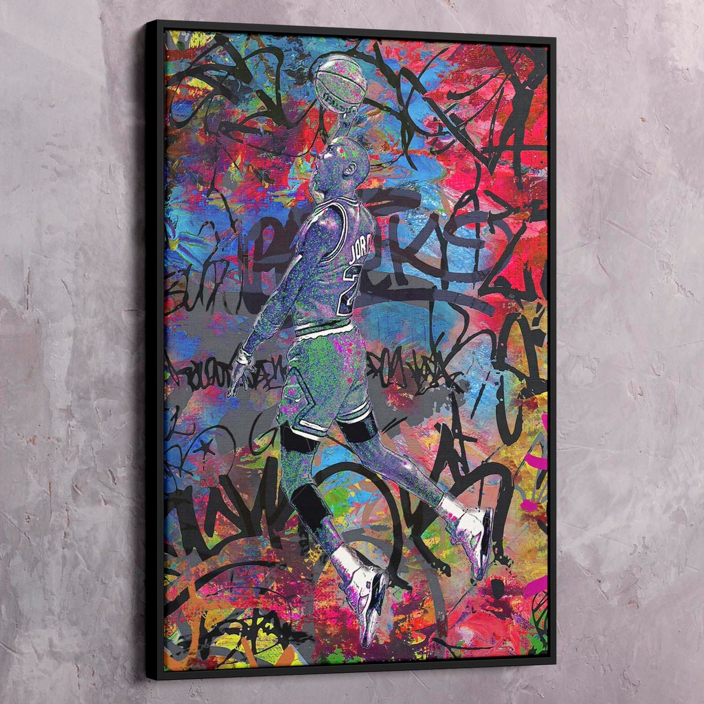 Jordan Inspired Graffiti Wall Art | Inspirational Wall Art Motivational Wall Art Quotes Office Art | Impaktiv Exclusive Canvas Art Landscape