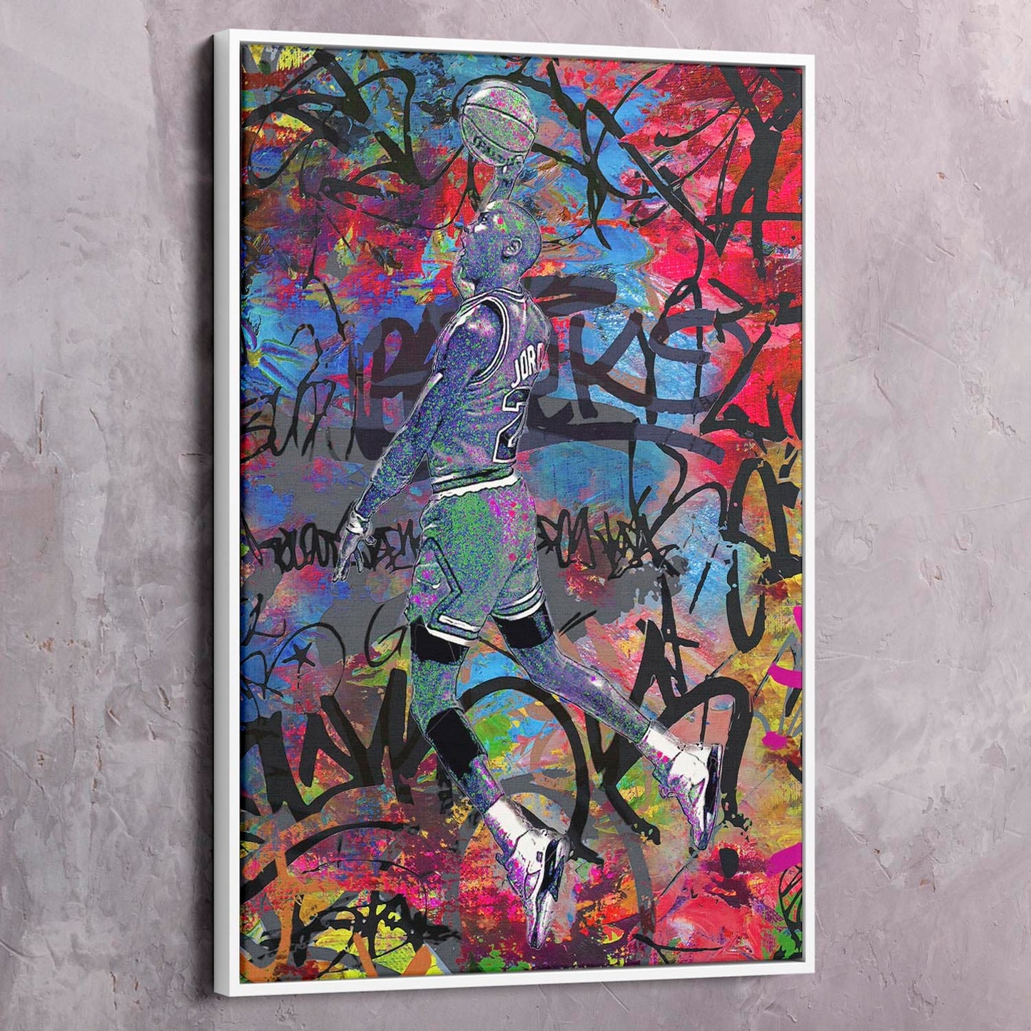 Jordan Inspired Graffiti Wall Art | Inspirational Wall Art Motivational Wall Art Quotes Office Art | Impaktiv Exclusive Canvas Art Landscape