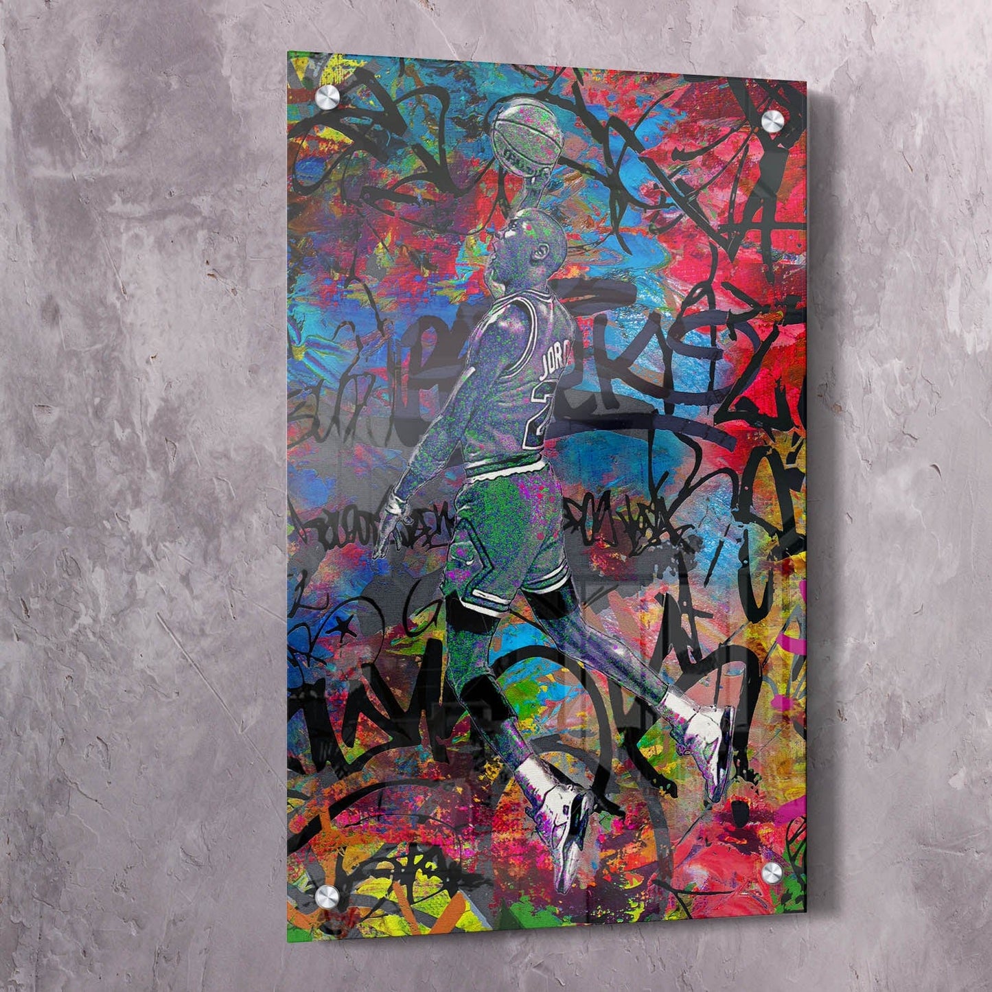 Jordan Inspired Graffiti Wall Art | Inspirational Wall Art Motivational Wall Art Quotes Office Art | Impaktiv Exclusive Canvas Art Landscape