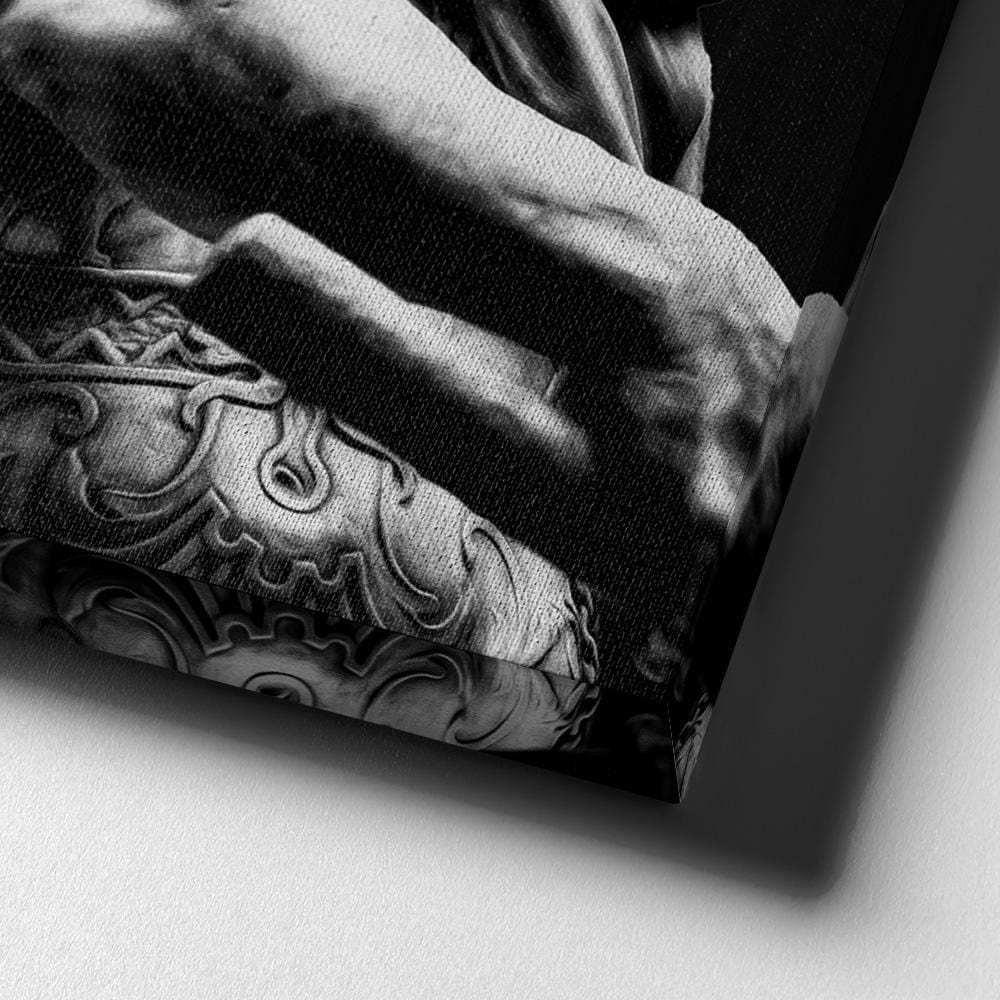 Julius Caesar Sculpture Black & White Wall Art | Inspirational Wall Art Motivational Wall Art Quotes Office Art | Impaktiv Exclusive Canvas Art Portrait