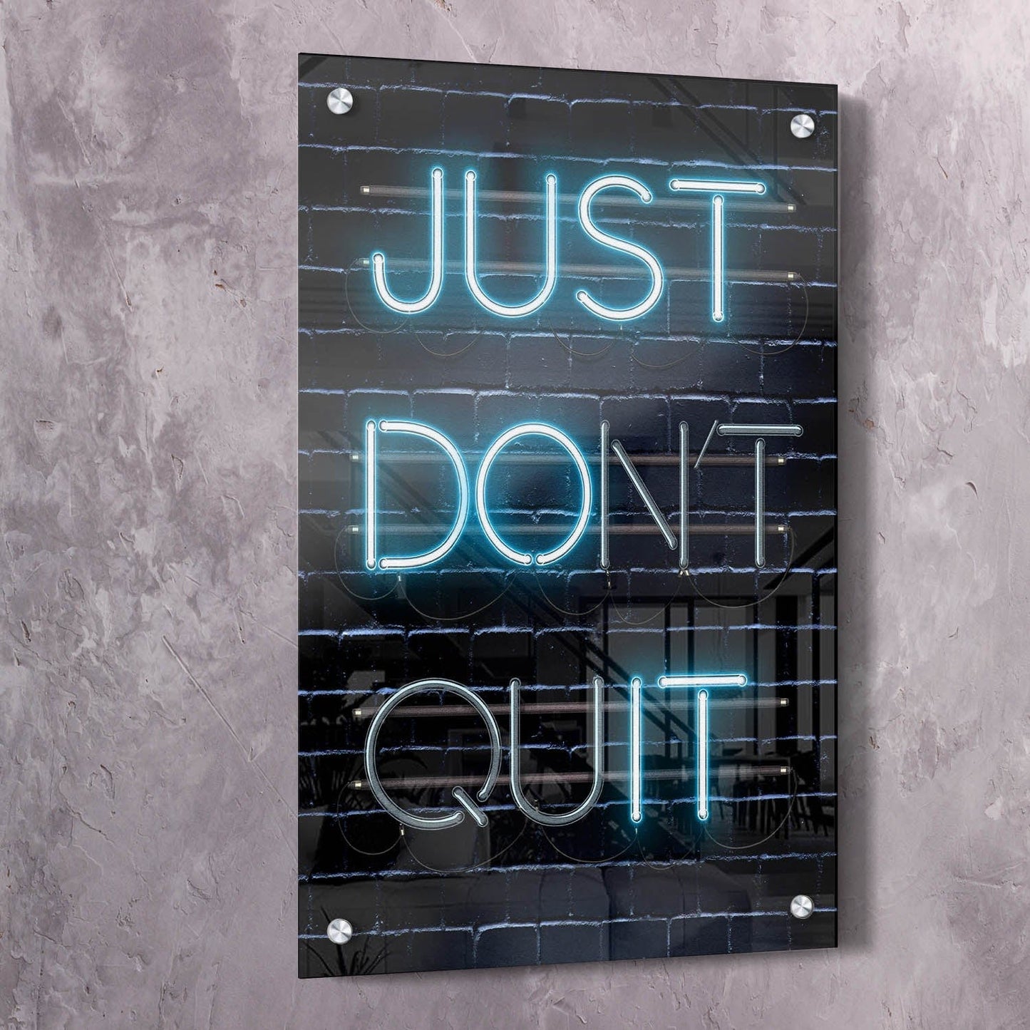 Just Don't Quit Wall Art | Inspirational Wall Art Motivational Wall Art Quotes Office Art | Impaktiv Exclusive Canvas Art Portrait