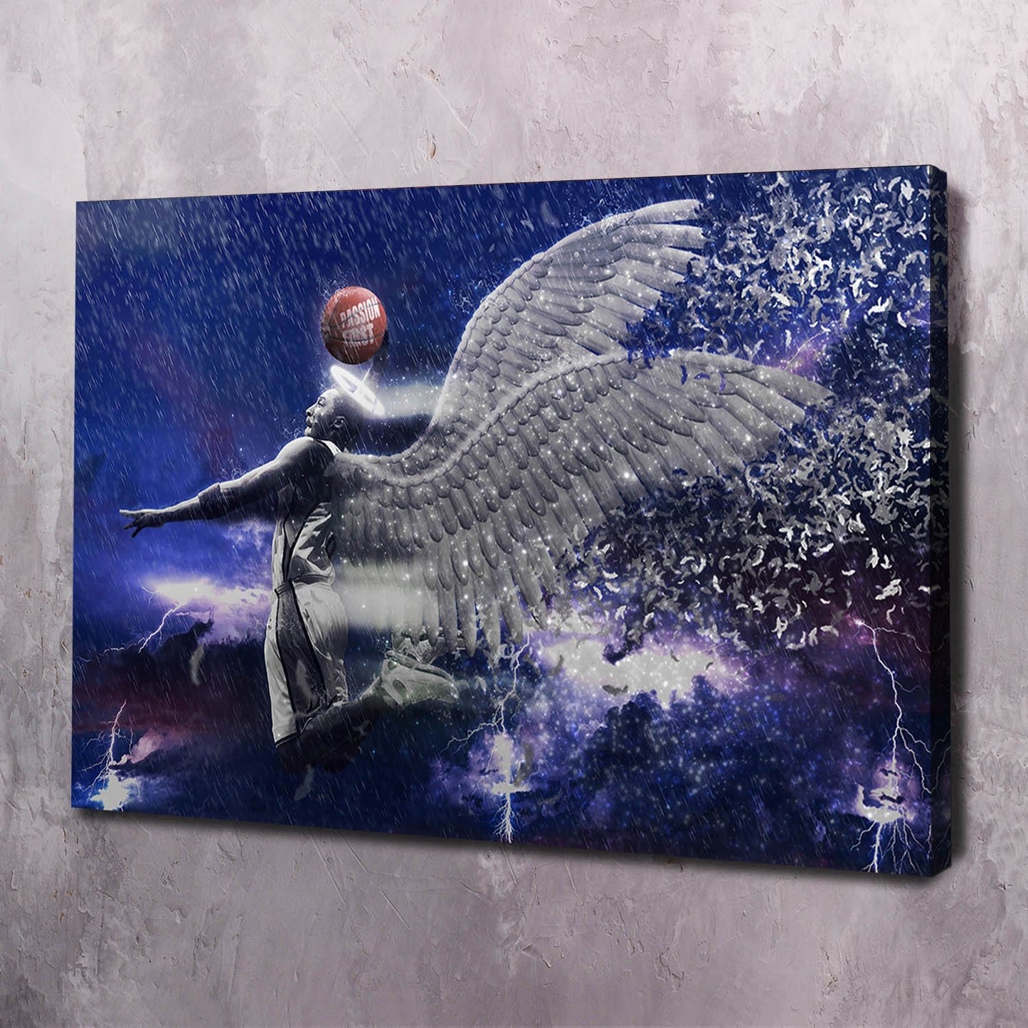 Kobe Bryant Angel - Passion First Wall Art | Inspirational Wall Art Motivational Wall Art Quotes Office Art | Impaktiv Exclusive Canvas Art Landscape
