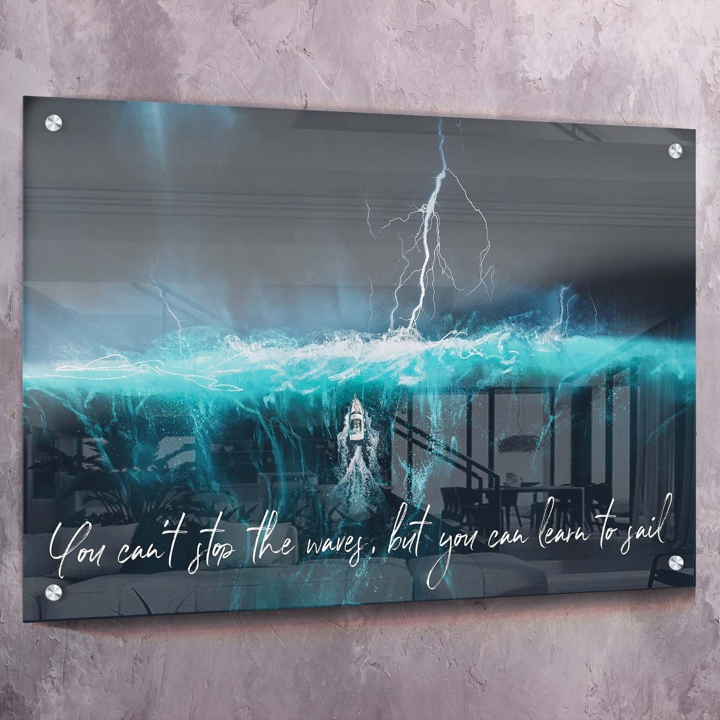 Learn To Sail Wall Art | Inspirational Wall Art Motivational Wall Art Quotes Office Art | Impaktiv Exclusive Canvas Art Landscape