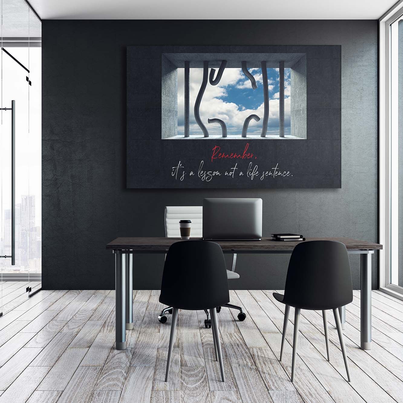 Lesson Not Life Sentence Art Wall Art | Inspirational Wall Art Motivational Wall Art Quotes Office Art | Impaktiv Exclusive Canvas Art Landscape