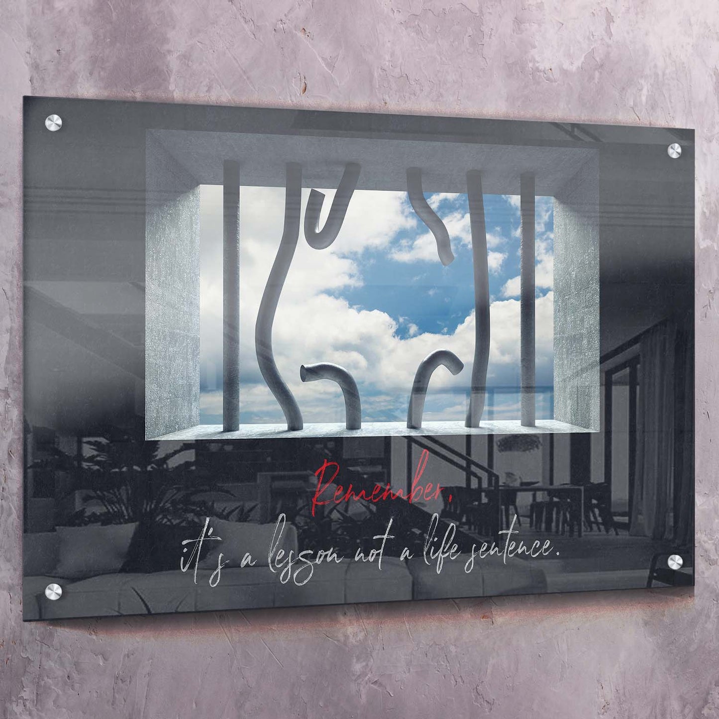 Lesson Not Life Sentence Art Wall Art | Inspirational Wall Art Motivational Wall Art Quotes Office Art | Impaktiv Exclusive Canvas Art Landscape