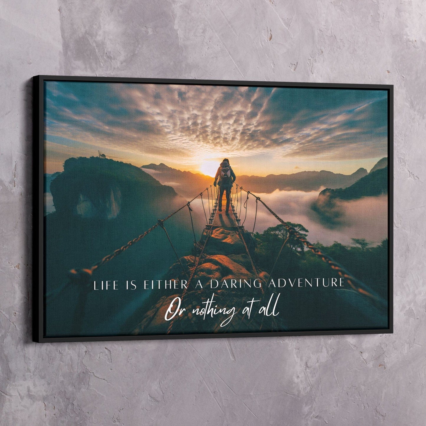 Life is either a daring adventure or nothing at all - Helen Keller Quote Wall Art | Inspirational Wall Art Motivational Wall Art Quotes Office Art | Impaktiv Exclusive Canvas Art Landscape