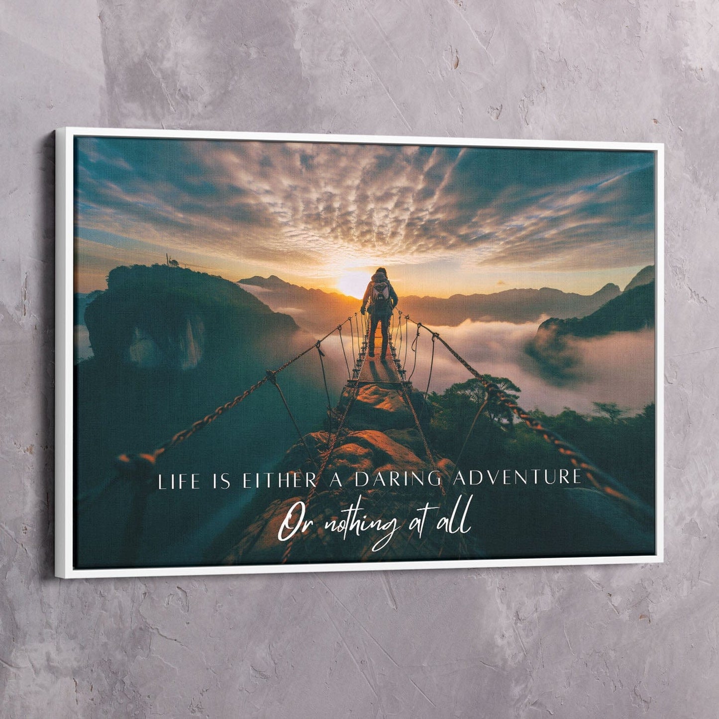 Life is either a daring adventure or nothing at all - Helen Keller Quote Wall Art | Inspirational Wall Art Motivational Wall Art Quotes Office Art | Impaktiv Exclusive Canvas Art Landscape