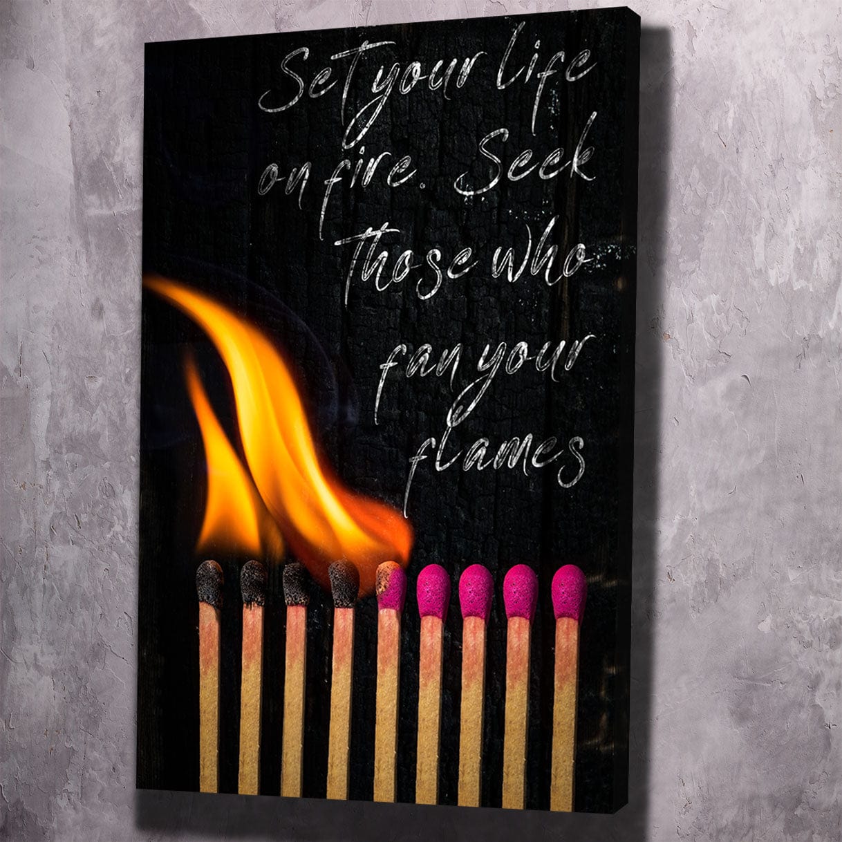 Life on Fire - Rumi Art Wall Art | Inspirational Wall Art Motivational Wall Art Quotes Office Art | Impaktiv Exclusive Canvas Art Portrait