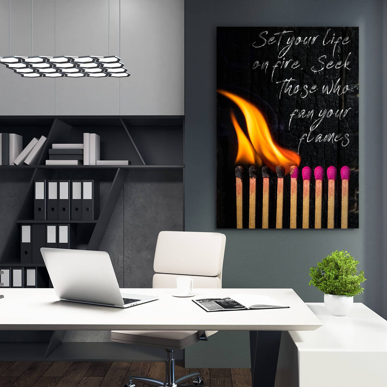 Life on Fire - Rumi Art Wall Art | Inspirational Wall Art Motivational Wall Art Quotes Office Art | Impaktiv Exclusive Canvas Art Portrait