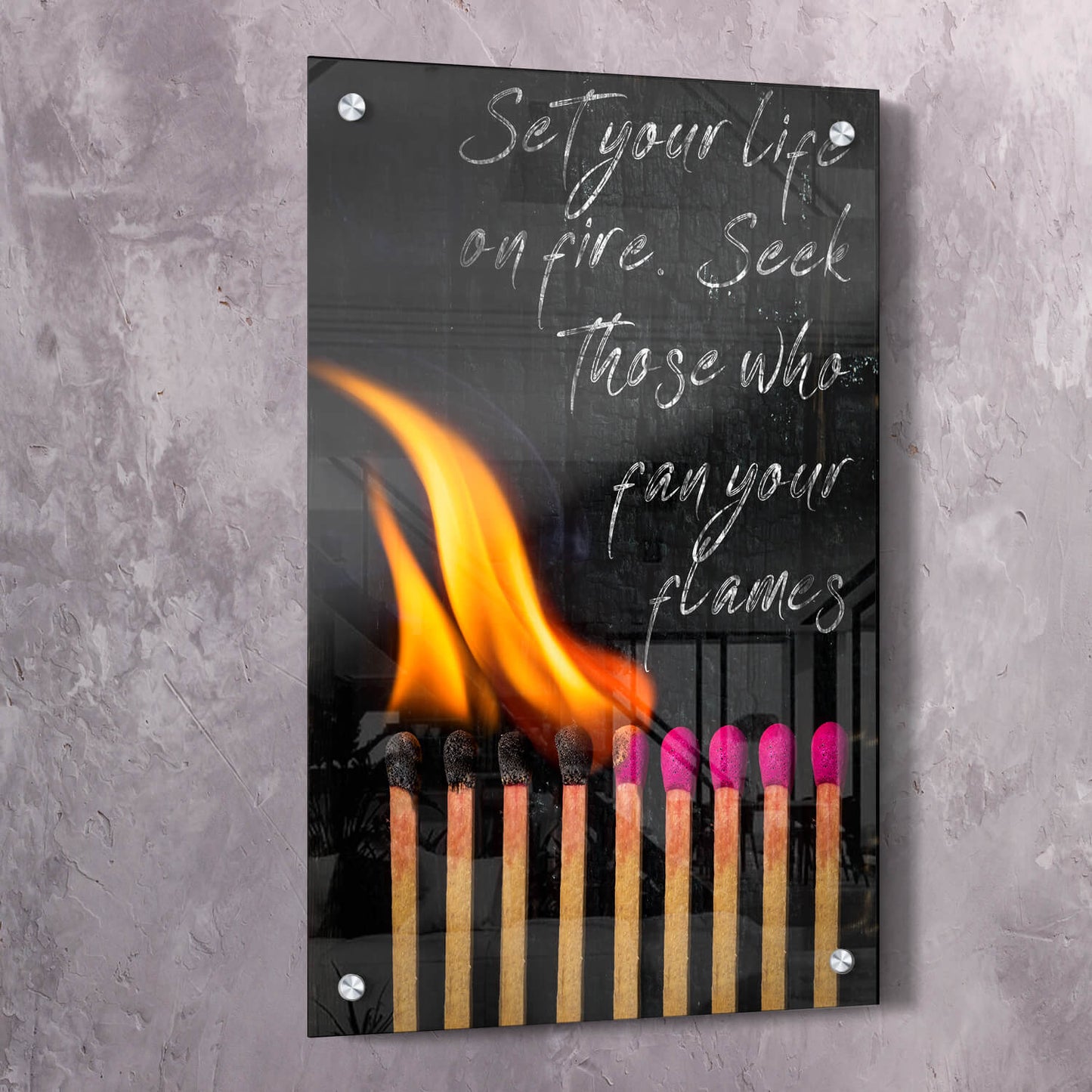 Life on Fire - Rumi Art Wall Art | Inspirational Wall Art Motivational Wall Art Quotes Office Art | Impaktiv Exclusive Canvas Art Portrait