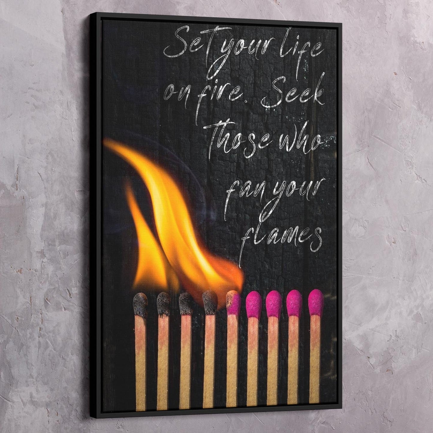 Life on Fire - Rumi Art Wall Art | Inspirational Wall Art Motivational Wall Art Quotes Office Art | Impaktiv Exclusive Canvas Art Portrait