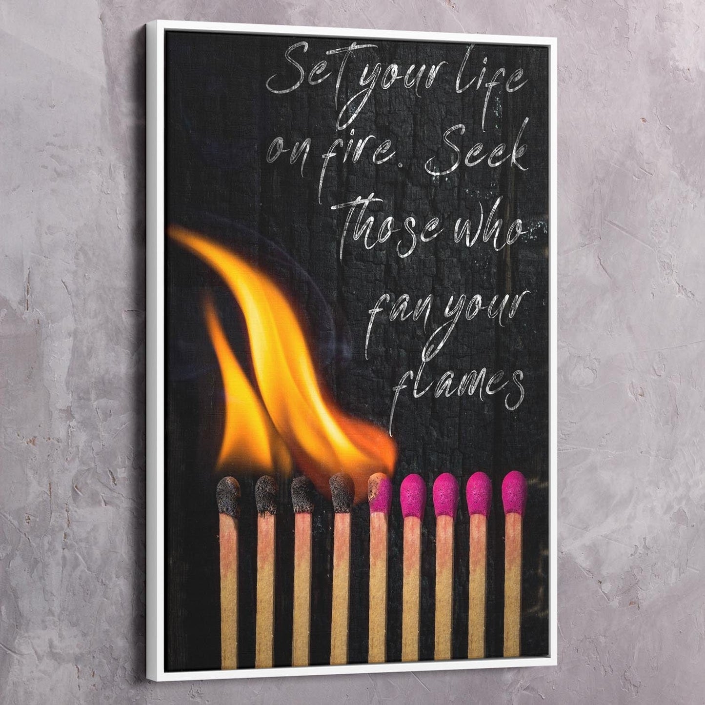 Life on Fire - Rumi Art Wall Art | Inspirational Wall Art Motivational Wall Art Quotes Office Art | Impaktiv Exclusive Canvas Art Portrait