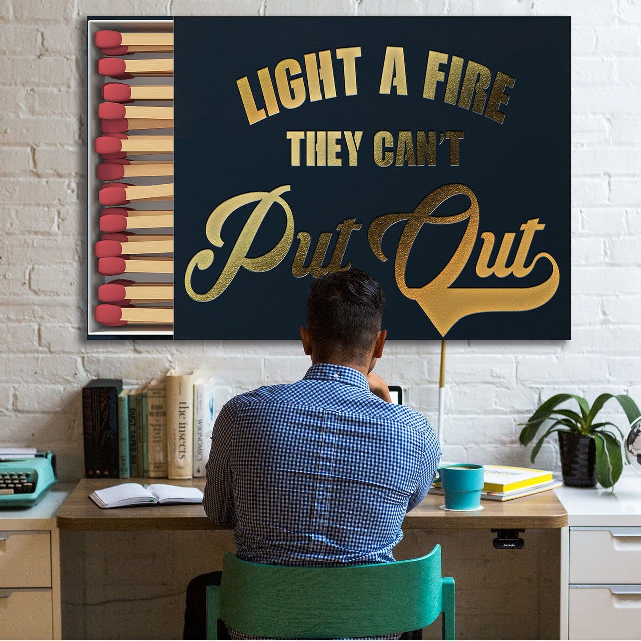Light A Fire Wall Art | Inspirational Wall Art Motivational Wall Art Quotes Office Art | Impaktiv Exclusive Canvas Art Landscape
