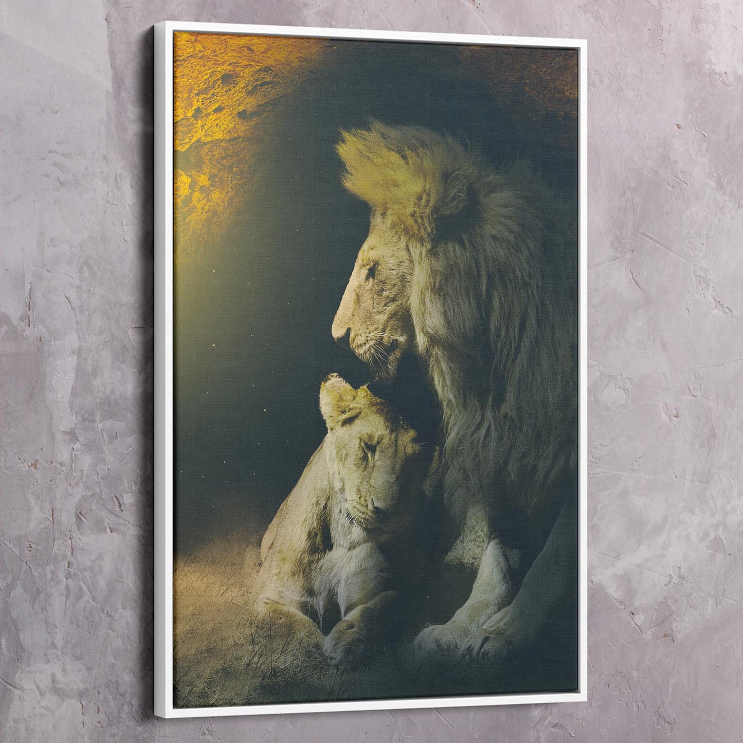 Lion Lovers Cave Wall Art | Inspirational Wall Art Motivational Wall Art Quotes Office Art | Impaktiv Exclusive Canvas Art Portrait