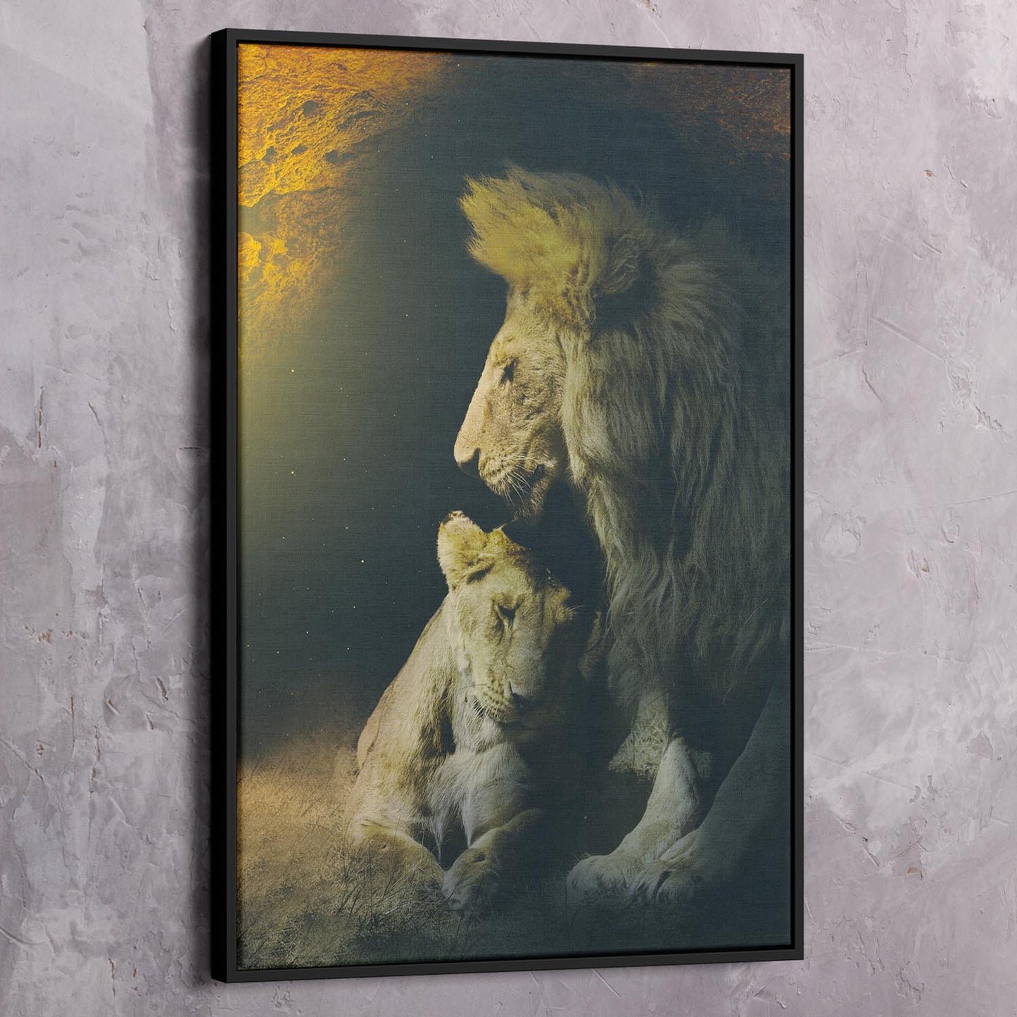Lion Lovers Cave Wall Art | Inspirational Wall Art Motivational Wall Art Quotes Office Art | Impaktiv Exclusive Canvas Art Portrait