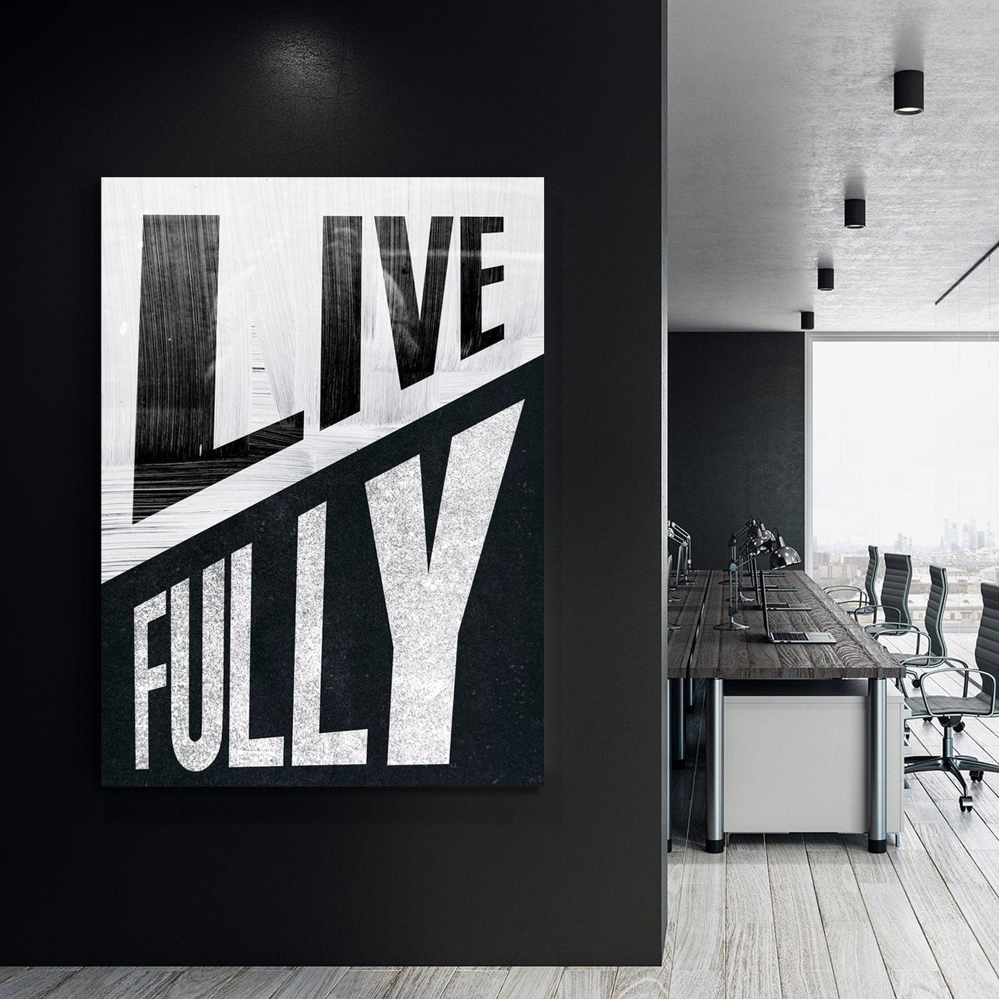 Live Fully Wall Art | Inspirational Wall Art Motivational Wall Art Quotes Office Art | Impaktiv Exclusive Canvas Art Portrait