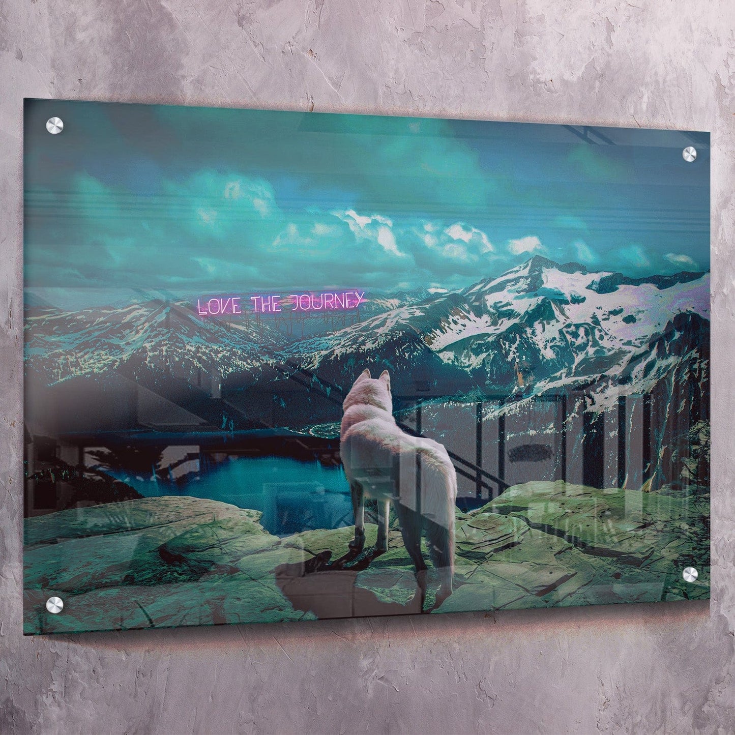 Love The Journey Wolf Wall Art | Inspirational Wall Art Motivational Wall Art Quotes Office Art | Impaktiv Exclusive Canvas Art Landscape