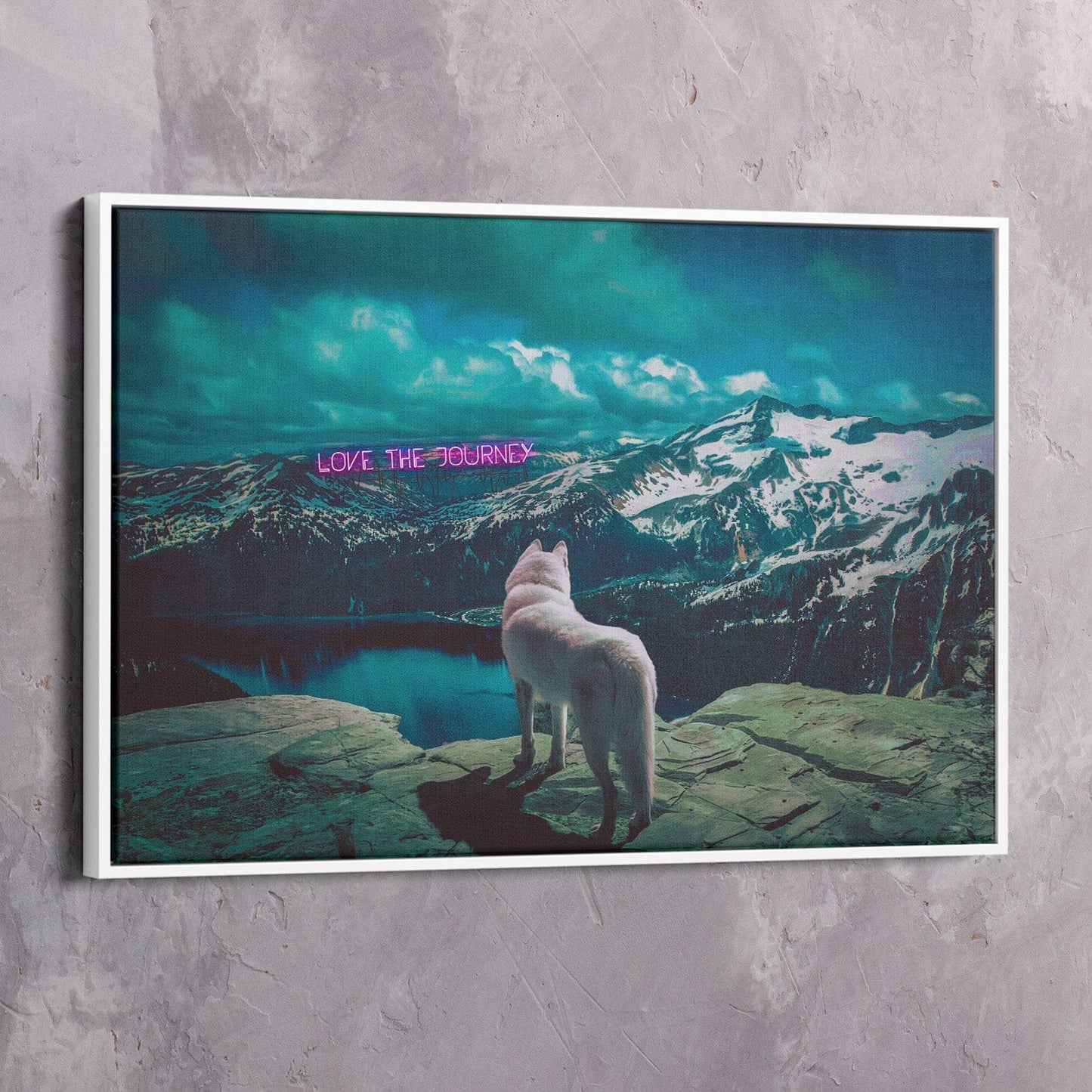 Love The Journey Wolf Wall Art | Inspirational Wall Art Motivational Wall Art Quotes Office Art | Impaktiv Exclusive Canvas Art Landscape