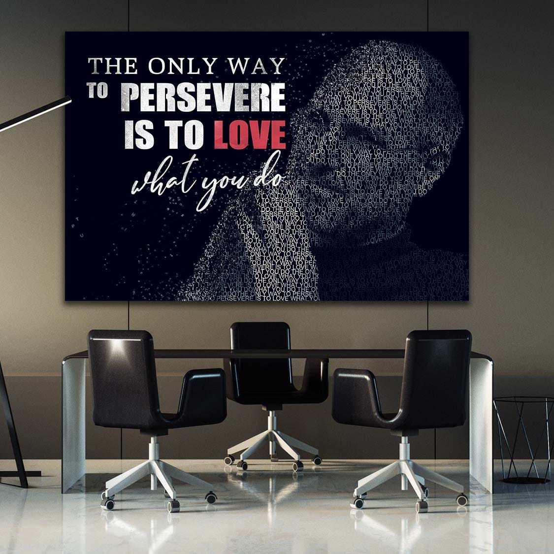 Love what you do - Steve Jobs Wall Art | Inspirational Wall Art Motivational Wall Art Quotes Office Art | Impaktiv Exclusive Canvas Art Landscape