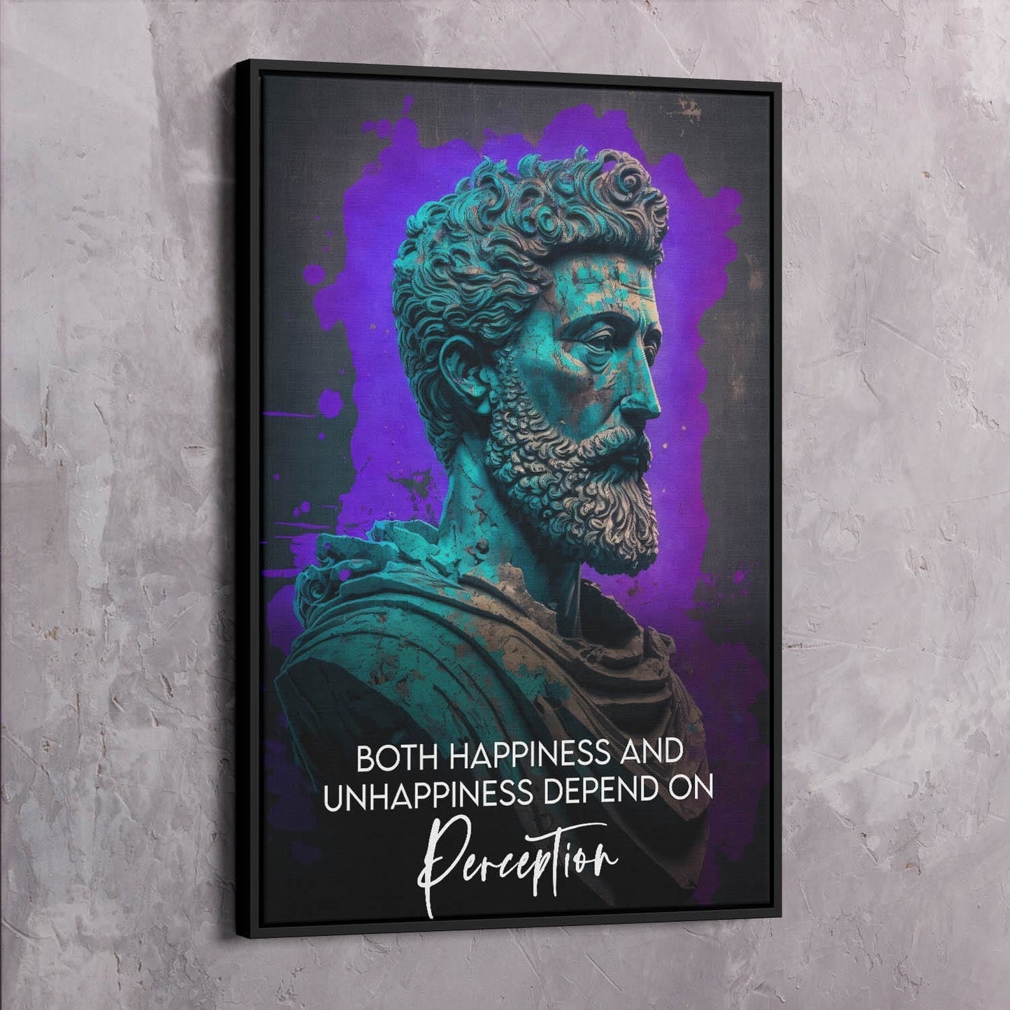 Marcus Aurelius - Perception Quote Wall Art | Inspirational Wall Art Motivational Wall Art Quotes Office Art | Impaktiv Exclusive Canvas Art Portrait