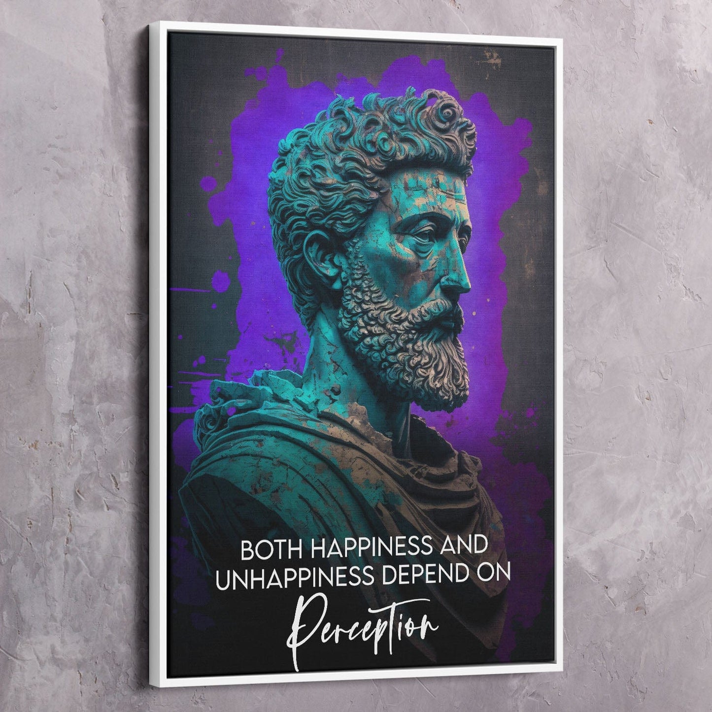 Marcus Aurelius - Perception Quote Wall Art | Inspirational Wall Art Motivational Wall Art Quotes Office Art | Impaktiv Exclusive Canvas Art Portrait