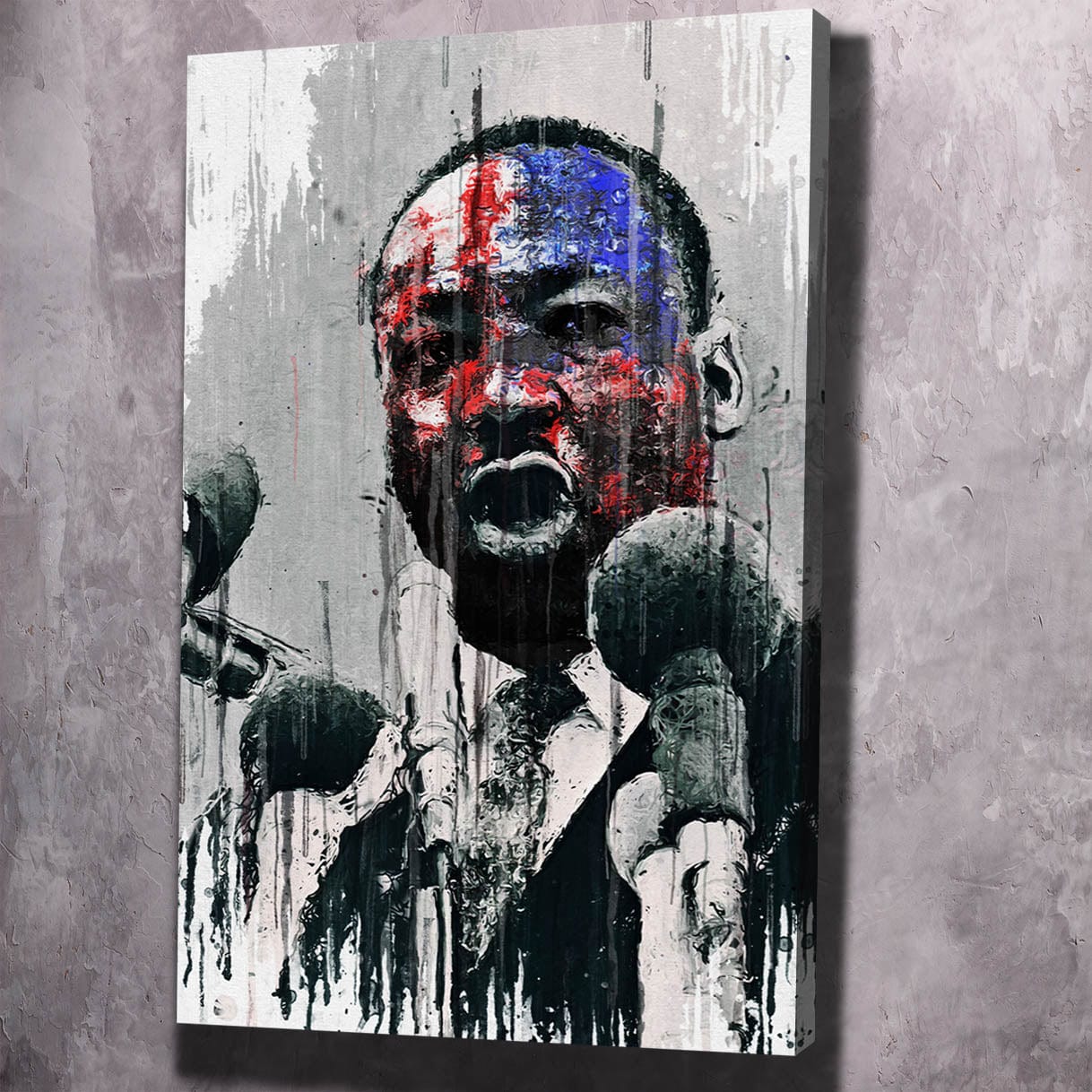 Martin Luther King American Flag Wall Art | Inspirational Wall Art Motivational Wall Art Quotes Office Art | Impaktiv Exclusive Canvas Art Portrait