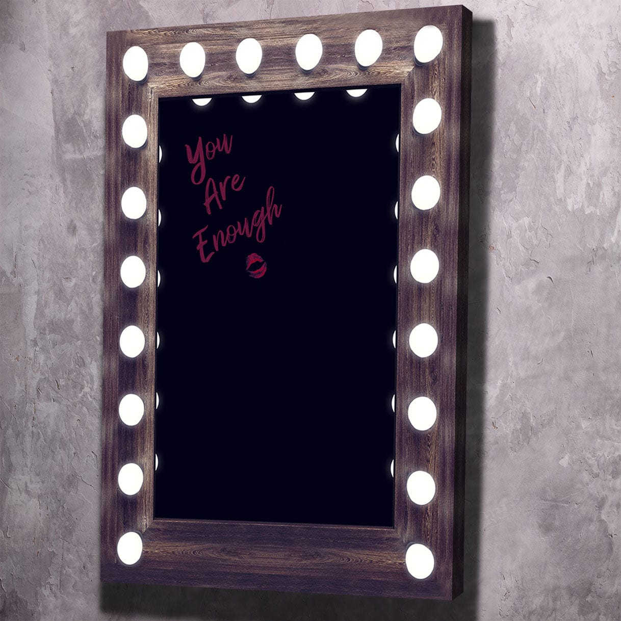Mirror Quote - You Are Enough Wall Art | Inspirational Wall Art Motivational Wall Art Quotes Office Art | Impaktiv Exclusive Canvas Art Portrait