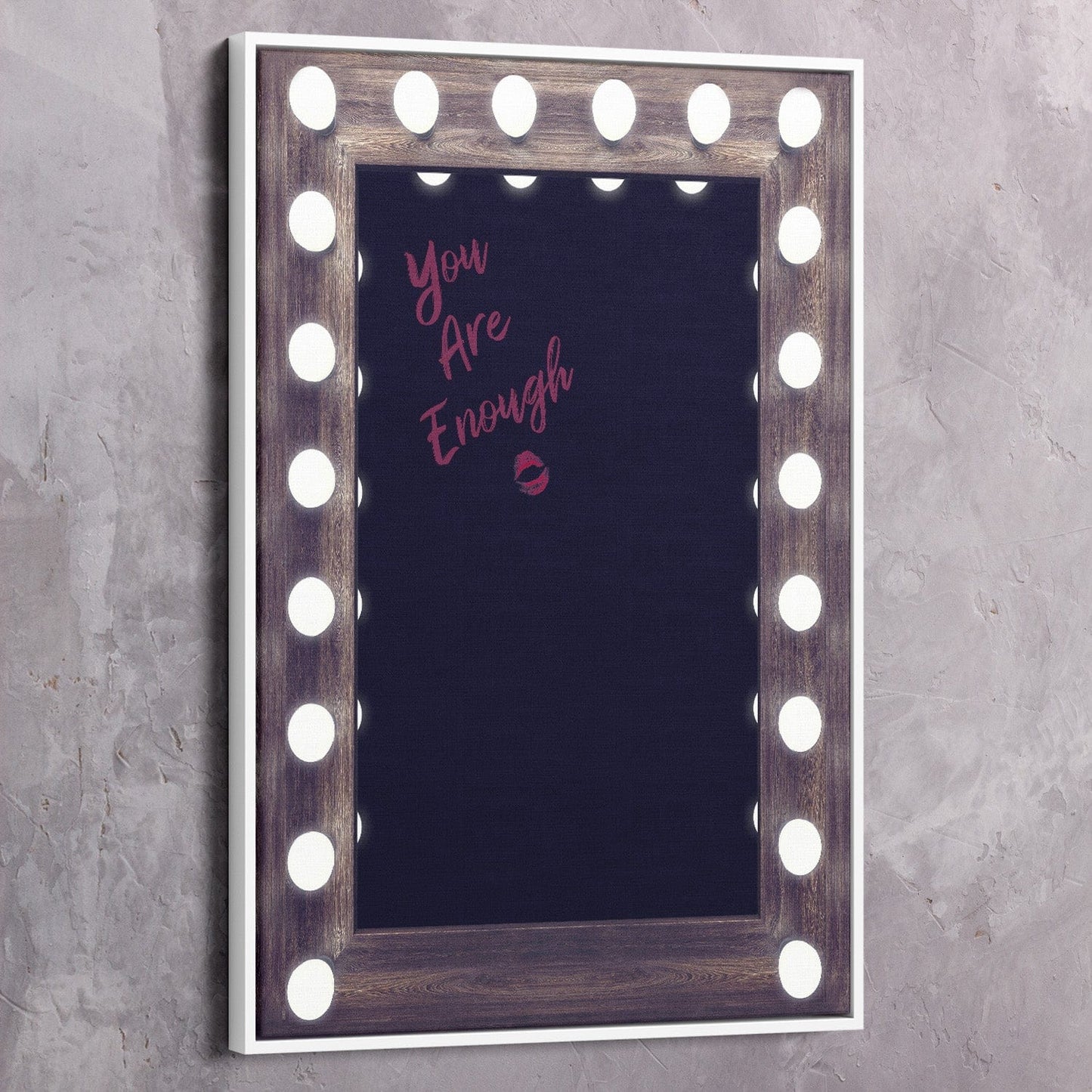 Mirror Quote - You Are Enough Wall Art | Inspirational Wall Art Motivational Wall Art Quotes Office Art | Impaktiv Exclusive Canvas Art Portrait