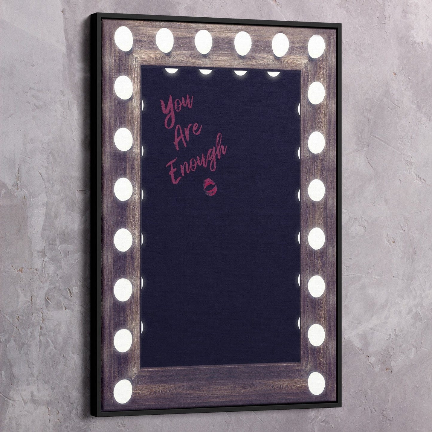 Mirror Quote - You Are Enough Wall Art | Inspirational Wall Art Motivational Wall Art Quotes Office Art | Impaktiv Exclusive Canvas Art Portrait