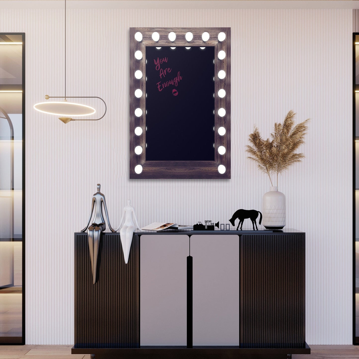 Mirror Quote - You Are Enough Wall Art | Inspirational Wall Art Motivational Wall Art Quotes Office Art | Impaktiv Exclusive Canvas Art Portrait
